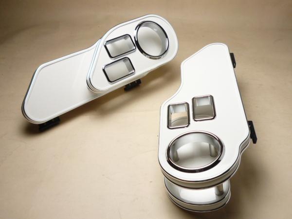 【売り切り! お買い得】アルトワークス後期 サイドテーブル 運転席側、助手席側セット ホワイト WHxシルバー カスタム カスタムパーツ 車内収納 高級感 インテリア性 ドリンクホルダー 日本製 自社製作 職人仕上げ カー用品
