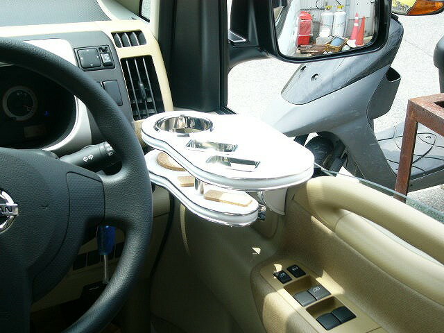 3色から選べるC25セレナサイドテーブル 運転席側 カスタム カスタムパーツ 車内収納 高級感 インテリア性 ドリンクホルダー 日本製 自社製作 職人仕上げ カー用品｜one creation