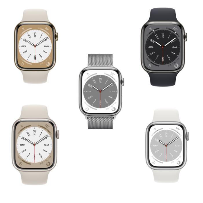 新品 Apple Watch Series 8 (GPS + Cellularモデル) 41mm 45mm ステンレス（Stainless Streel）アルミニウム（Aluminum）ケース Graphite Glod Midnight Stralight Silver｜ONE DAY ONE STYLE