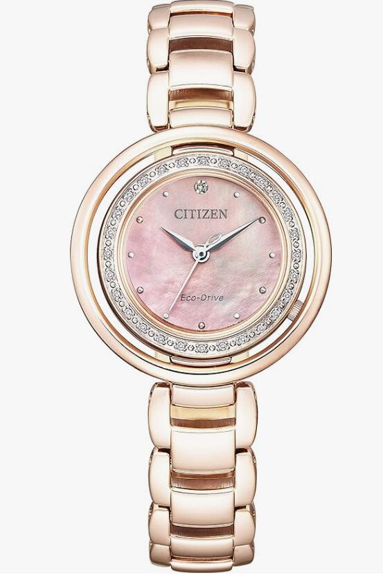 [Citizen] 腕時計 EM0904-58W レディース サクラ色 エコ・ドライブ レディース