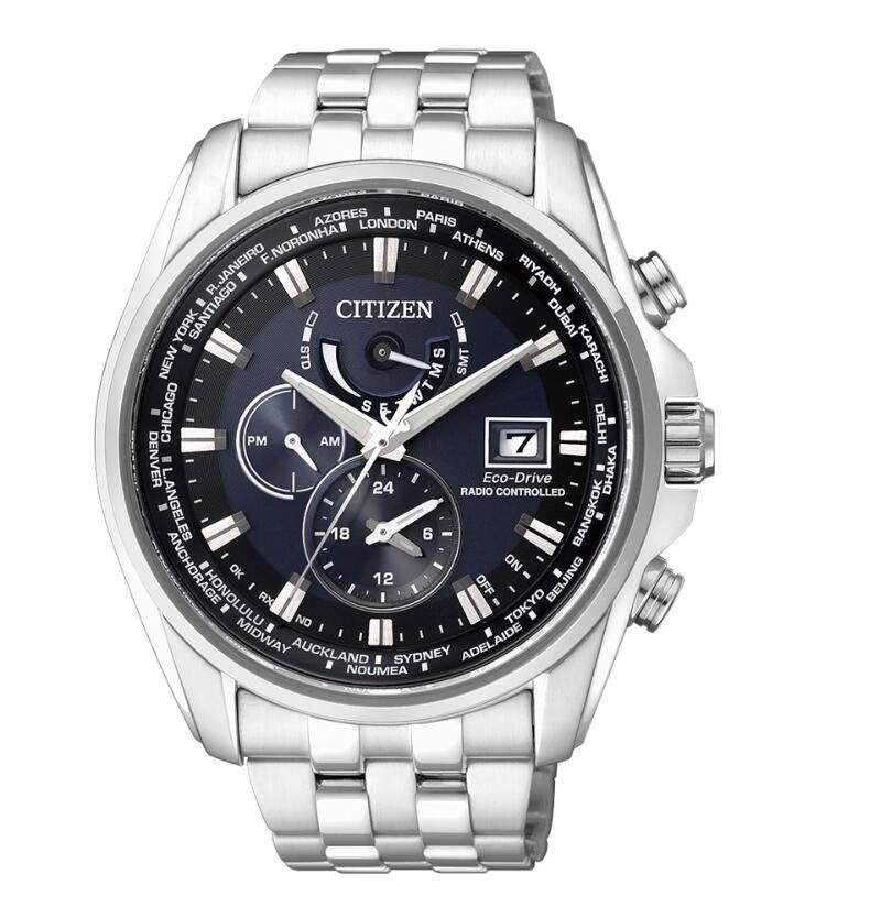 [シチズン]CITIZEN エコ運転 ソーラー 電磁波ウオッチ サファイア瑠璃 日本製 AT9031-52L