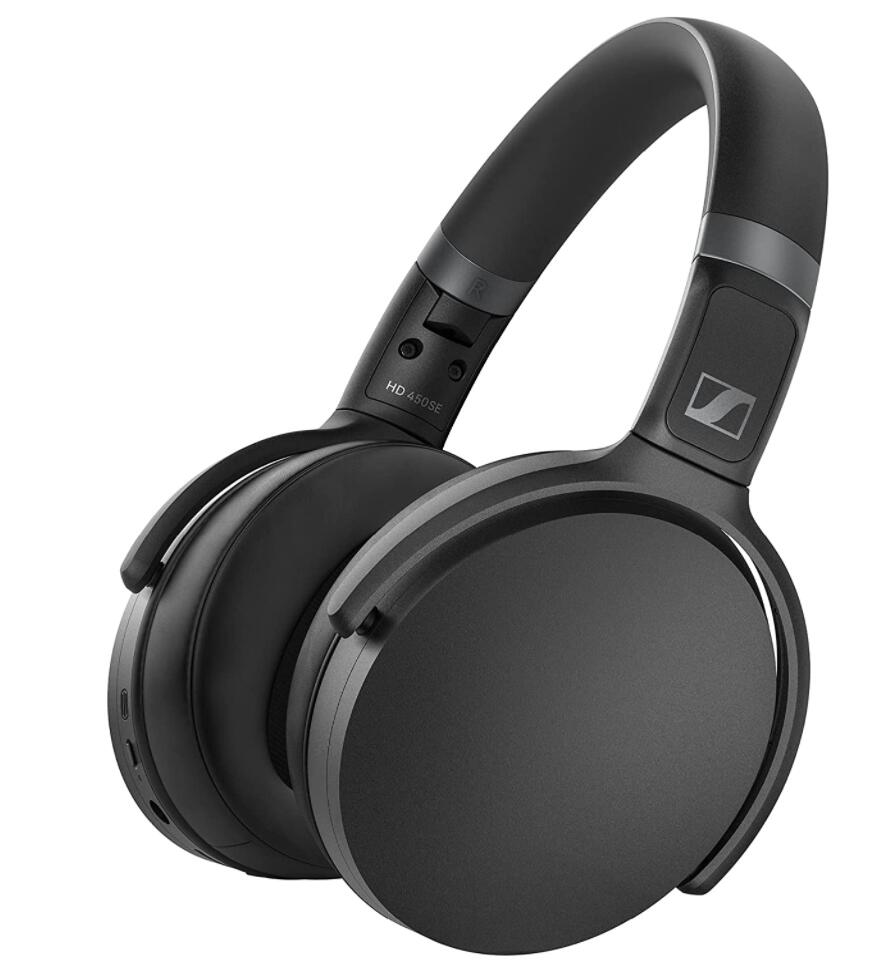 Sennheiser ゼンハイザー 固定ディスク 450SE ノイズキャンセリングBluetooth受話器, 低引き延ばす, AAC, aptX-LL, Bluetooth 5.0, 音吐御手伝い提携, Smart Control App 【国内置き目品】 509280 黒いこと 折りたたみ式