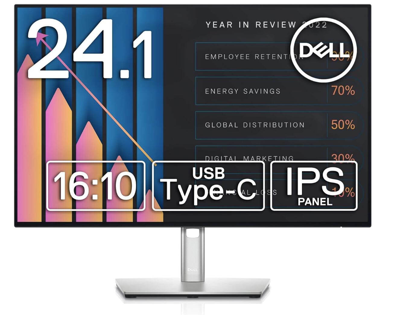 Dell U2421E 24.1インチ USB-Cハブ モニター ディスプレイ (3年間無輝点交換保証/WUXGA/IPS 非光沢/USB-C DisplayPort HDMI/縦横回転 高さ調整/Rec.709 99%/LANポート(RJ45)/ドック搭載)|ONE DAY ONE STYLE