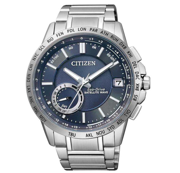 新品 貴重な1点限り [CITIZEN] シチズン 腕時計 特定店取扱モデル エコ・ドライブ GPS衛星電波時計 F150 CC3000-54L メンズ シルバー&times;ブルー文字盤 海外モデル｜ONE DAY ONE STYLE