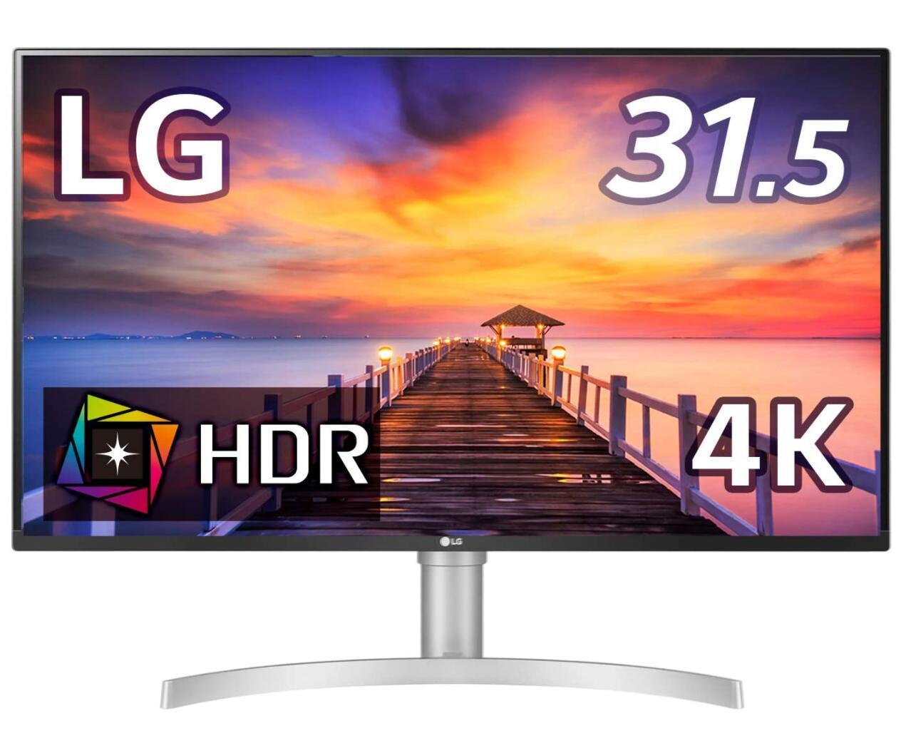 LG フレームレス モニター ディスプレイ 32UN500-W 31.5インチ 4K HDR VA非光沢 HDMI×2 DP FreeSync対応  スピーカー搭載 フリッカーセーフ ブルーライト低減 【84%OFF!】
