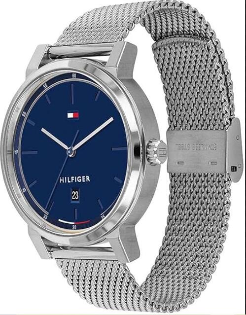 [トミーヒルフィガー] ウオッチ メンズ 1791732 TOMMY HILFIGER 石英 メッシュ胴締め 米国海軍 しろがね色 分かりやすい 商行為 心地好い