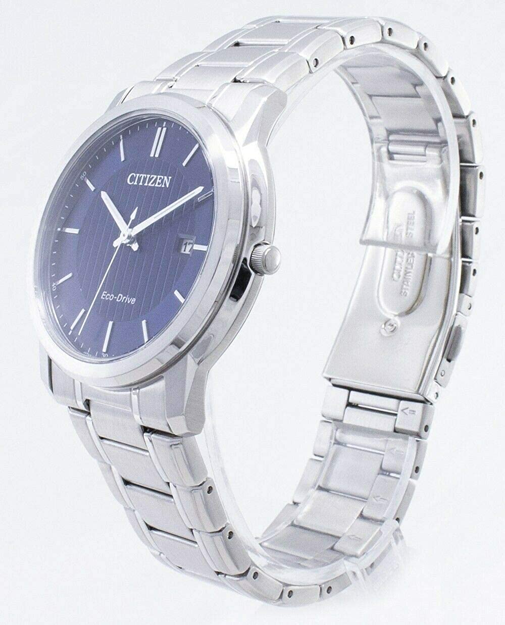 [CITIZEN] 腕時計 特定店取扱モデル エコ・ドライブ ブルー文字盤 海外モデル AW1211-80Lメンズ シルバー オシャレ