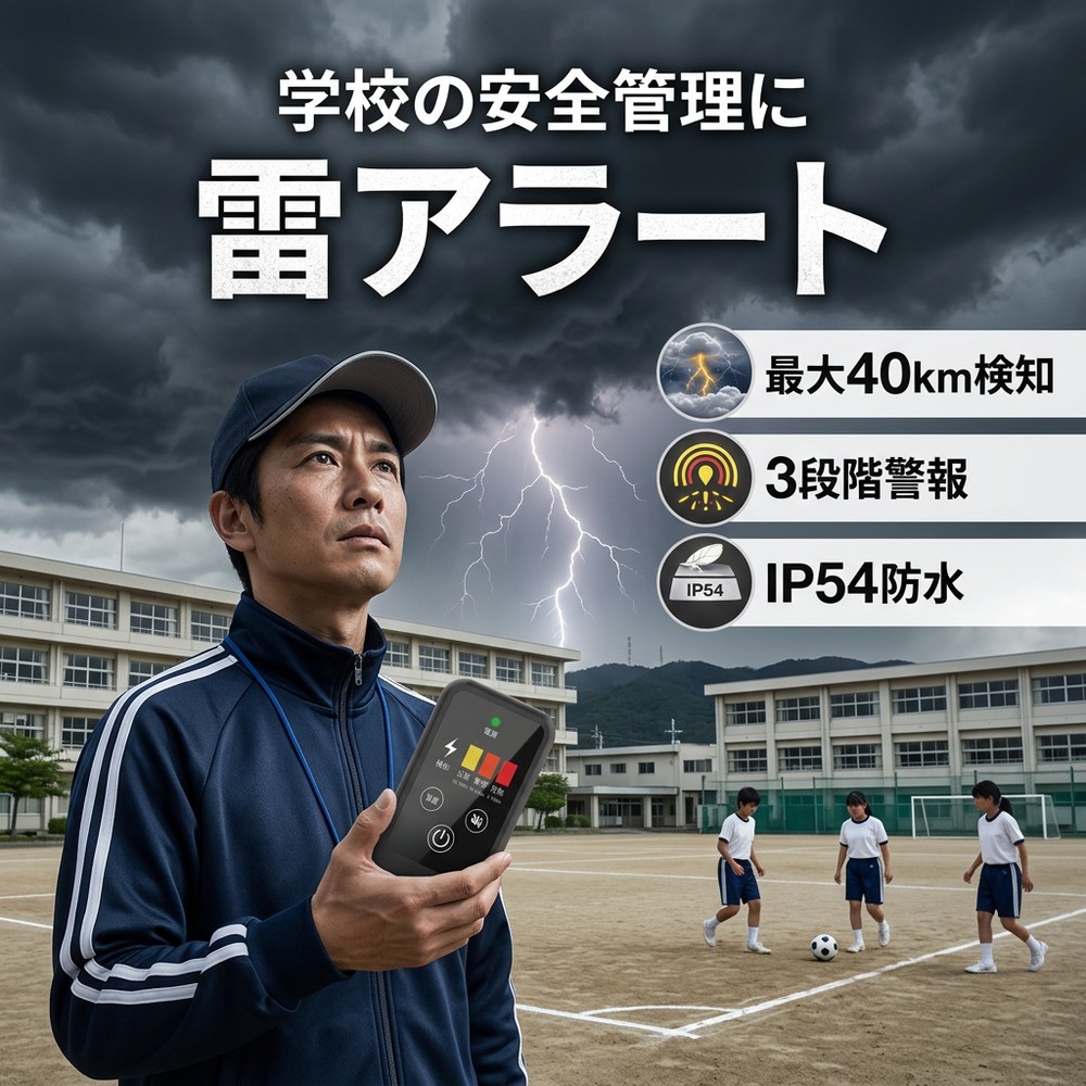 【送料無料】携帯型 雷検知警報器 雷検知器 雷アラート 最大40km先検知 3段階警報 IP54 防水 防滴 軽量 コンパクト 乾電池式 登山 ゴルフ キャンプ 屋外作業 工事現場 防災対策 学校 落雷 雷 感知器 雷警報器 雷アラート 雷探知器 雷感知器 小林薬品 RABLISS インボイス対応 11,396円