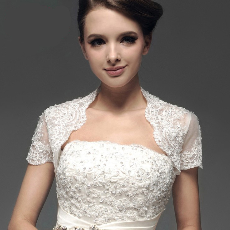 【メール便送料無料】パールとレースのボレロ★.ウエディング.結婚式.二次会.パーティー.演奏会などに羽織物の定番です。｜One.Love.