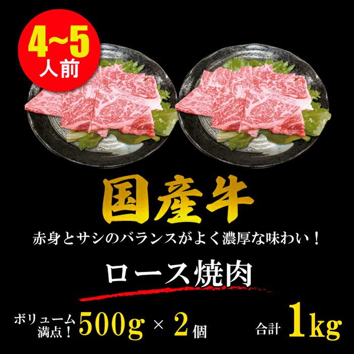 かわいい！ 国産牛 ロース 焼肉 4~5人 1kg 500g 2パック BBQ 大盛り お買得 大容量 ギフト 贈り物 プレゼント お歳暮 お中元  内祝 贈答 父の日 送料無料 fucoa.cl