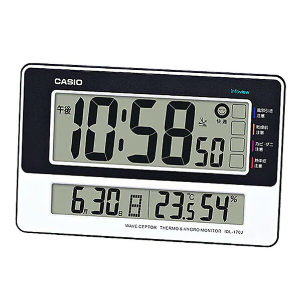 CASIO カシオクロック ホワイト 掛時計/置時計 IDL-170J-7JF