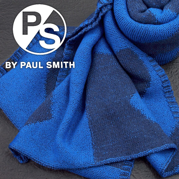 2532円 最大71%OFFクーポン PS BY PAUL SMITH ピーエスバイポールスミス メンズマフラー ブランドロゴ柄 ブルー ATXD-991C-S585-47