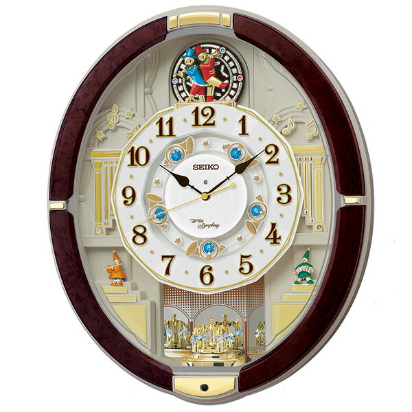 【4/4～4/10 10％OFFクーポン配布中】【1/9～1/16 10%OFFクーポン配布中】SEIKO セイコークロック ブラウン からくり時計 電波クロック からくり RE581B