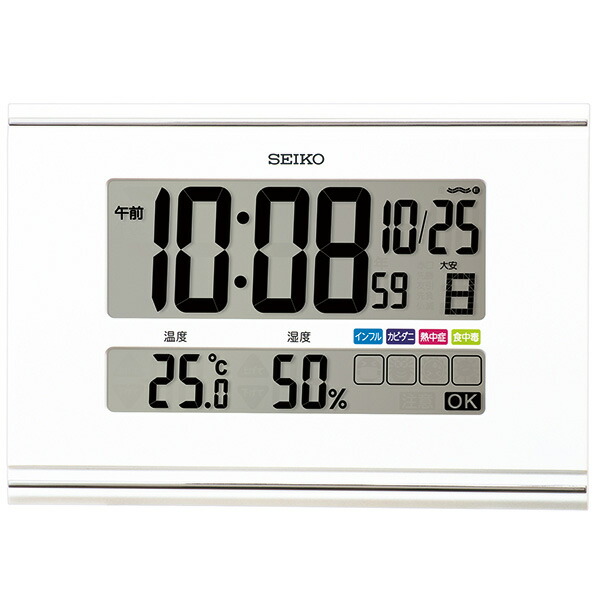 【4/4～4/10 10％OFFクーポン配布中】SEIKO セイコークロック ホワイト デジタル時計 SQ445W