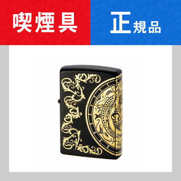 【最大2000円OFFクーポン 5/23～5/27】【ZIPPO】ジッポオイルライター キングクレスト 王の紋章 マットブラック/ゴールド 三面連続エッチング BMG KINGCREST-BMG
