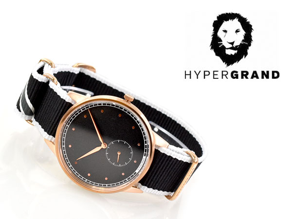 【10％クーポン券別れ別れ中 6/4～6/11】【HYPERGRAND】ハイパーグランド SIGNATURE SERIES シグネチャーシリーズ 石英 ユニ一発やるウオッチ 黒いこと文字盤 スラッシュ柄 ナイロン三尺帯 NWSGRBMONO