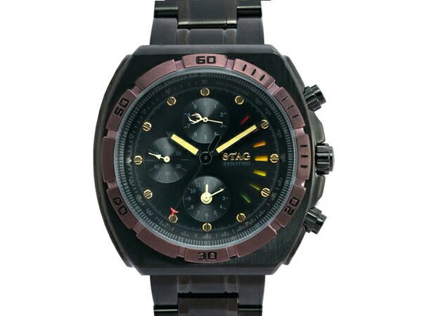 【10％OFFクーポン配布中 4/30～5/7 】【STAG】 スタッグ Active Line メンズ腕時計 ブラックダイアル STG009B1