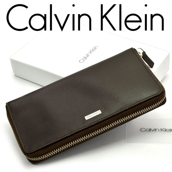 楽天市場 Calvin Klein カルバンクライン メンズ レディース ラウンドファスナー長財布 レザー ウォレット ブラウン Br 1more ワンモア