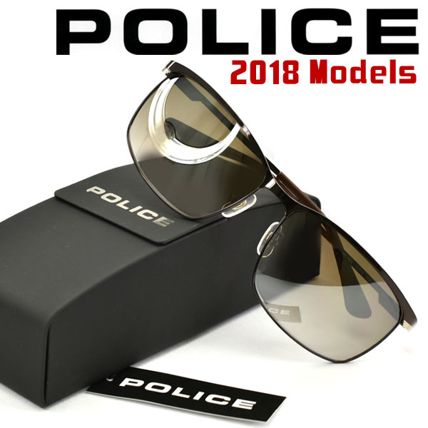 【10％OFFクーポン配布中 4/30～5/7 】【POLICE】ポリス 2018年新作 サングラス フレームの枠ありタイプ グレー×ブラウン PL750J-K03K