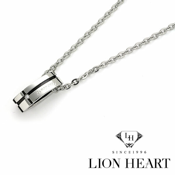 【LION HEART 百獣の王ハート型】 チェーン店首飾り クロスライントップ しろがね色×黒いこと 04N125SM【貨物輸送無料】【ネコポス可】 メンズジュエリー・アクセサリー-ネックレス・ペンダント-ジュエリー・アクセサリー