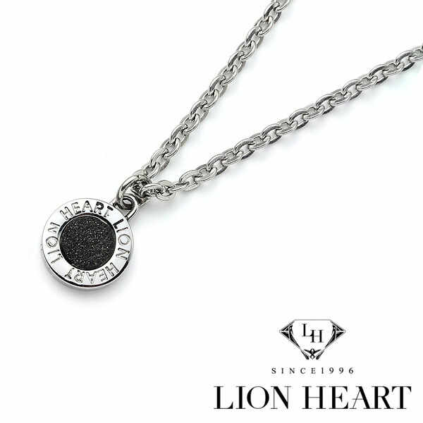 【4/4～4/10 10％OFFクーポン配布中】【LION HEART ライオンハート】 チェーンネックレス　メダルトップ　シルバー×ブラック　04N126SM【送料無料】【ネコポス可】