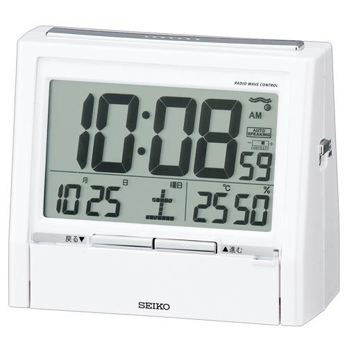 【ポイント5倍!7/19~26】【SEIKO CLOCK】セイコー トークライナー 温湿度表示付 電波目覚まし時計 DA206W【ネコポス不可】|1MORE(ワンモア)