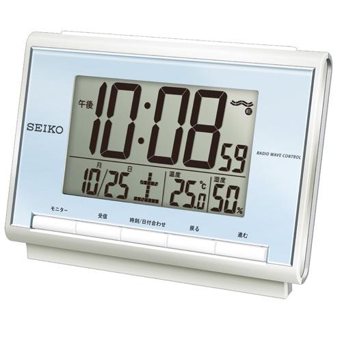 【SEIKO CLOCK】セイコー デジタル 温湿度表示 電波目覚まし時計 SQ698L 【ネコポス不可】