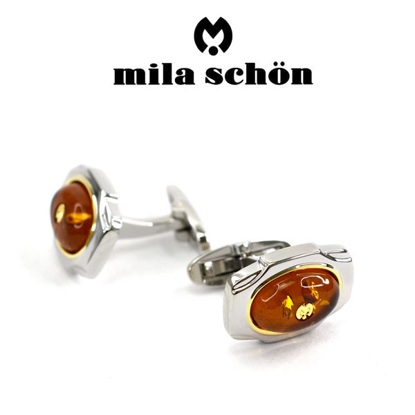 【ポイント5倍!7/19~26】【mila schon】ミラショーン カフス 専用ボックス付き 琥珀 MSC20320|1MORE(ワンモア)