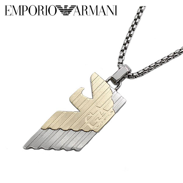エンポリオアルマーニ ネックレス・ペンダント メンズ ゴールド×シルバー ステンレス ツートン EGS3073040