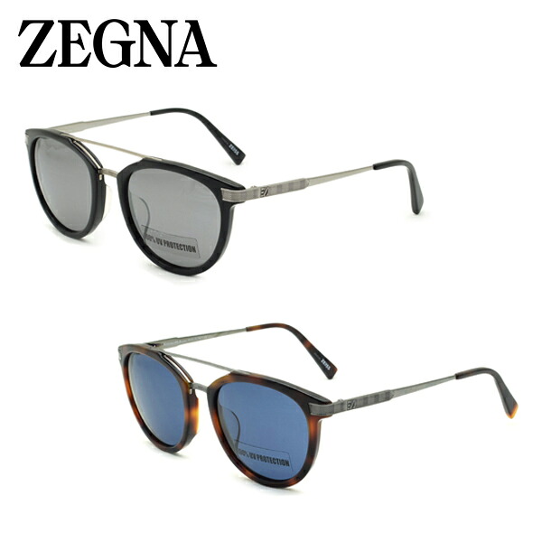 ゼニア サングラス ユニセックス ブラック×グレー/ハバナ×ブルー ZEGNA UVカット 紫外線カット メンズ レディース EZ0077-F