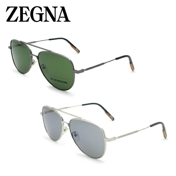 【ポイント5倍！7/19～26】ゼニア サングラス ユニセックス ガンメタル&times;グリーン/シルバー&times;グレー ZEGNA UVカット 紫外線カット メンズ レディース EZ0121-D｜1MORE（ワンモア）