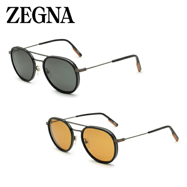 【ポイント5倍！7/19～26】ゼニア サングラス ユニセックス ブラック&times;グレー/ブラック&times;オレンジ ZEGNA UVカット 紫外線カット メンズ レディース EZ0127-01｜1MORE（ワンモア）