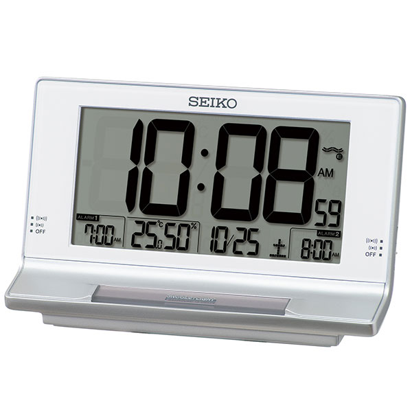【4/4～4/10 10％OFFクーポン配布中】SEIKO セイコークロック ホワイト デジタル時計 電波クロック 目覚まし時計 SQ322S