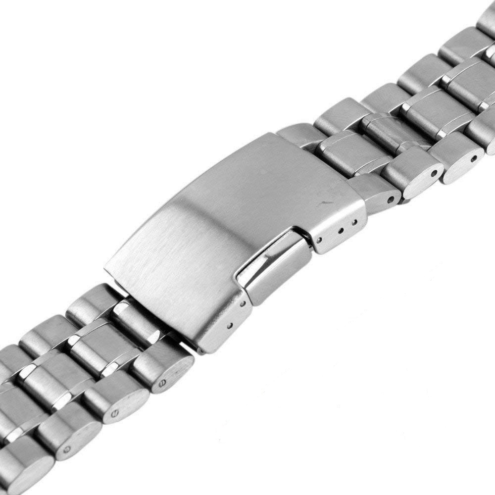 【楽天市場】腕時計 20MM 金属 バンド ステンレス 無垢 ベルト メタル プッシュ式 直カン シルバー：ONENEX