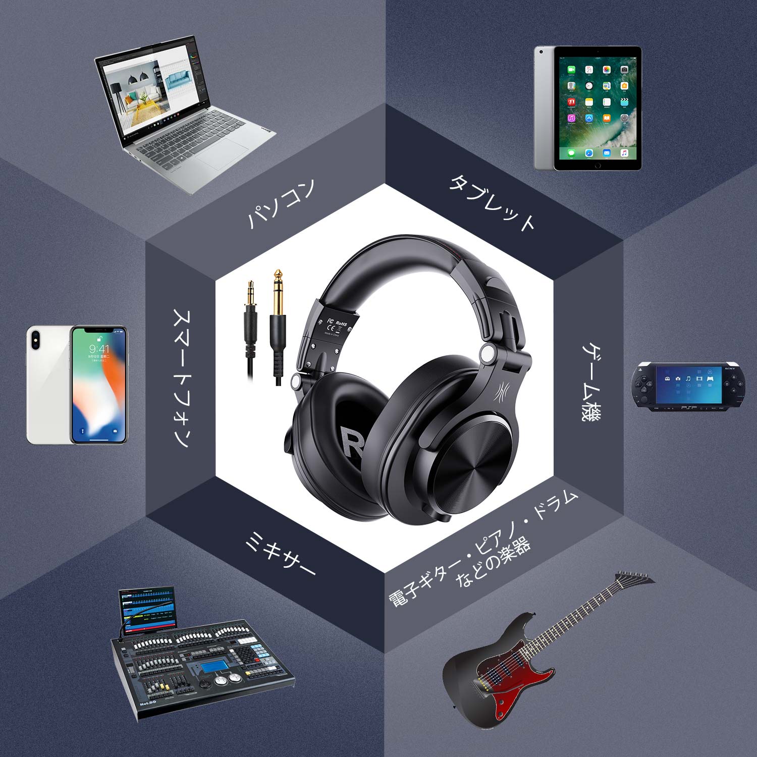 OneOdio A70 ワイヤレス ヘッドホン 72時間再生 Bluetooth 5.2