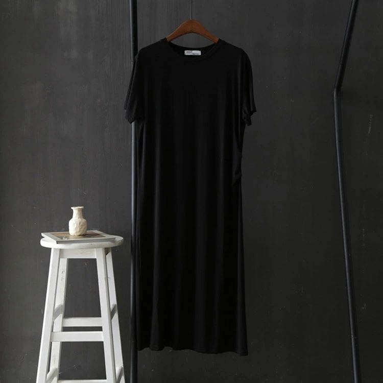 Tシャツワンピース レディース ワンピース tシャツワンピ 半袖 ルームウェア 部屋着 ロング丈 サイドギャザー バックスリット シ
