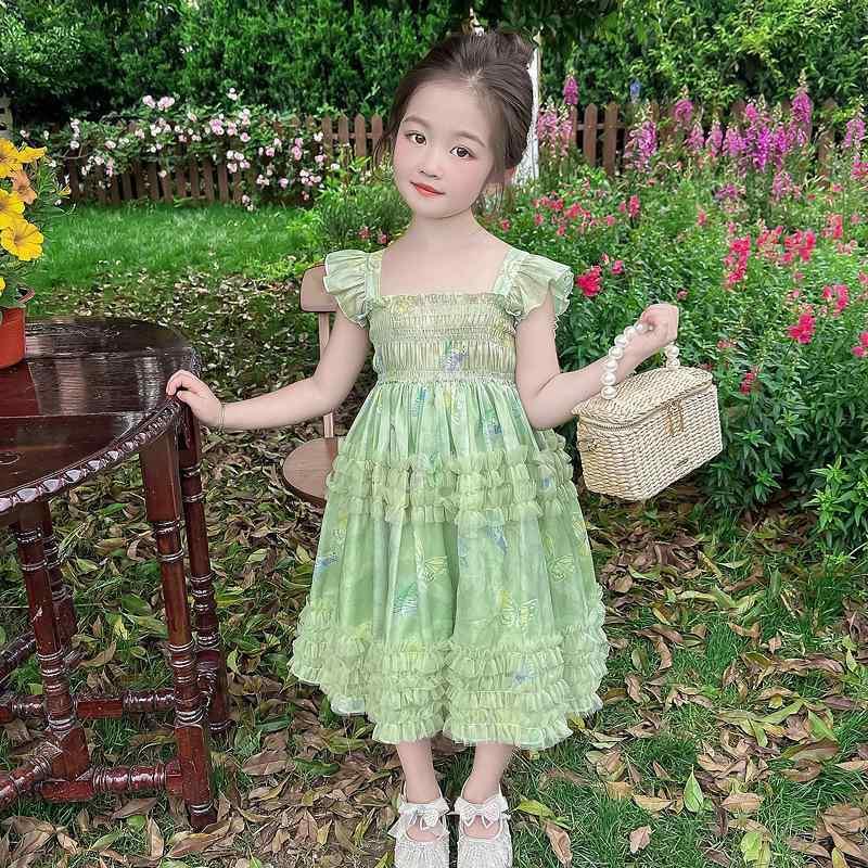 ワンピース キッズ 女の子 春夏用 柔らかい肌触り キャミソールワンピース リボン付き ふんわりチュール プリンセスドレス かわいい子供服 カジュアルお出かけ フォーマル 発表会 誕生日パーティー 結婚式 綿混紡ポリエステル素材