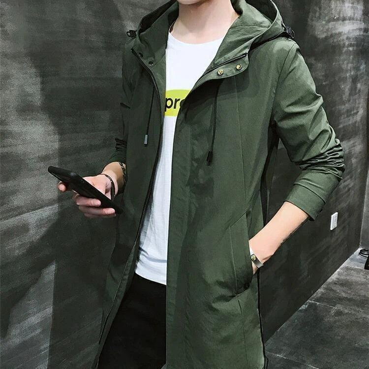 メンズコート ロングコート フード付き 無地 春 秋 ジャケット ミディアム トップス アウター 定番 通勤 カジュアル シンプル おしゃれで使いやすい高品質アウター 125cmサイズ対応