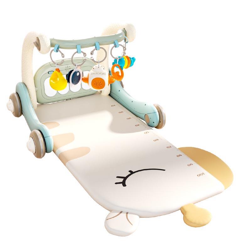 4 in 1ベビージム ベビープレイマット 赤ちゃん おもちゃ 音楽＆ライト 押し車 ベビージムプレイマット 音楽ライト付き 折りたたみ 赤ちゃん・幼児おもちゃ感覚刺激 室内遊具 早期教育 出産祝い プレゼント動センター 0-36ヶ月 (ホワイト)