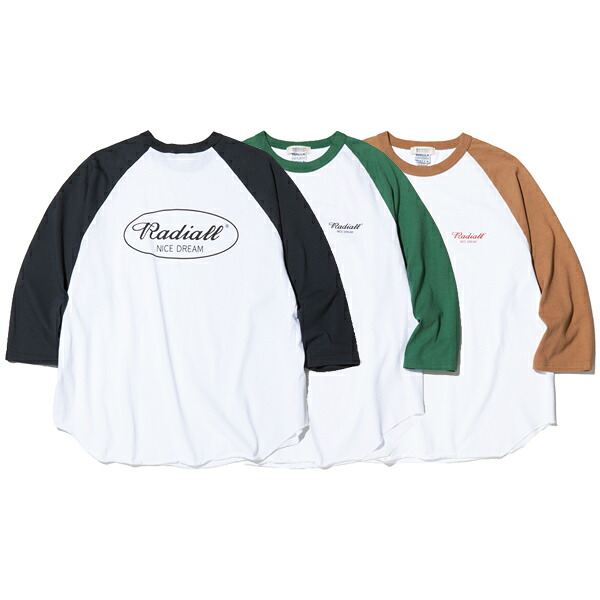 RADIALL ラディアル　OVAL - CREW NECK RAGLAN SHIRT 七分袖Tシャツ【17時まで即日発送】【送料無料】