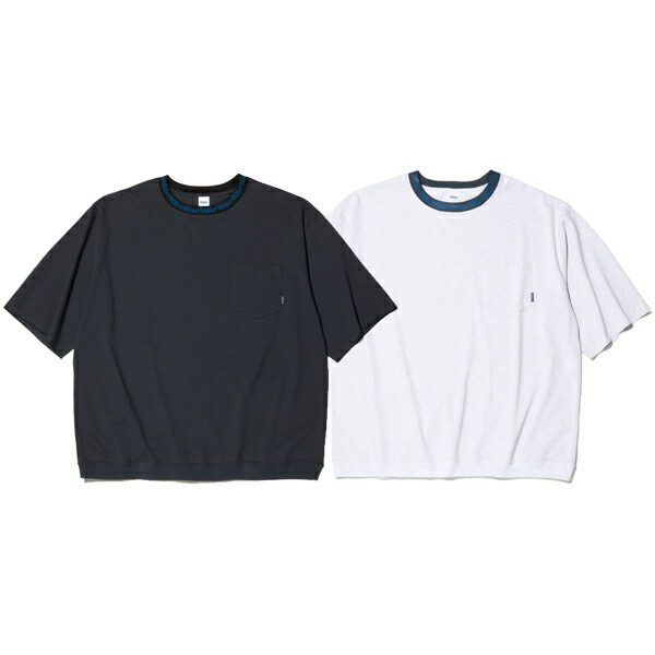 RADIALL ラディアルTRUE DEAL - CREW NECK T-SHIRT S/S 二分の一衣袂ティーシャツ【17時まで即日送りとどける】【貨物輸送無料】 INK BLACK\t-ICE GRAY