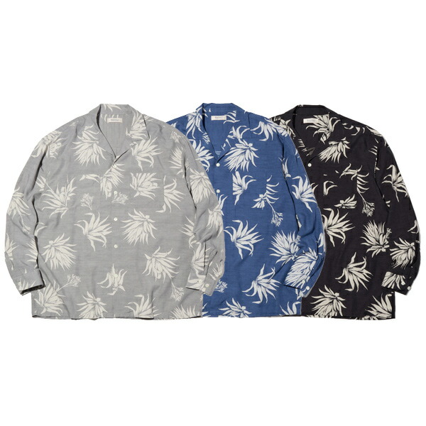 RADIALL/ラディアル AGAVE - OPEN COLLARED SHIRT L/S【明けっ広げプルオーバー】【17時まで即日送りとどける】 BLUE-GRAY-BLACK