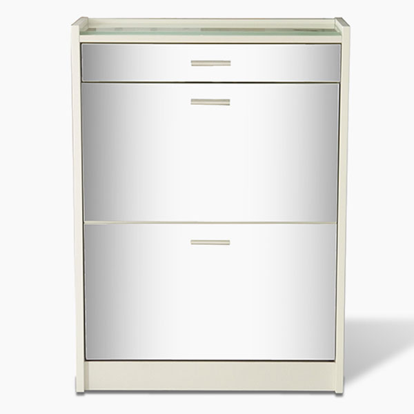 国際ブランド 完成品 鏡付き 白 ホワイト モダン スタイリッシュ 北欧 シンプル 靴箱 シューズボックス 省スペース 高さ87cm 奥行き24cm 幅63cm スリム 薄型 スリッパ収納にも 2段 靴収納 引き出し付き 送料無料 シューズラック Gmj 04 Qbdworks Com