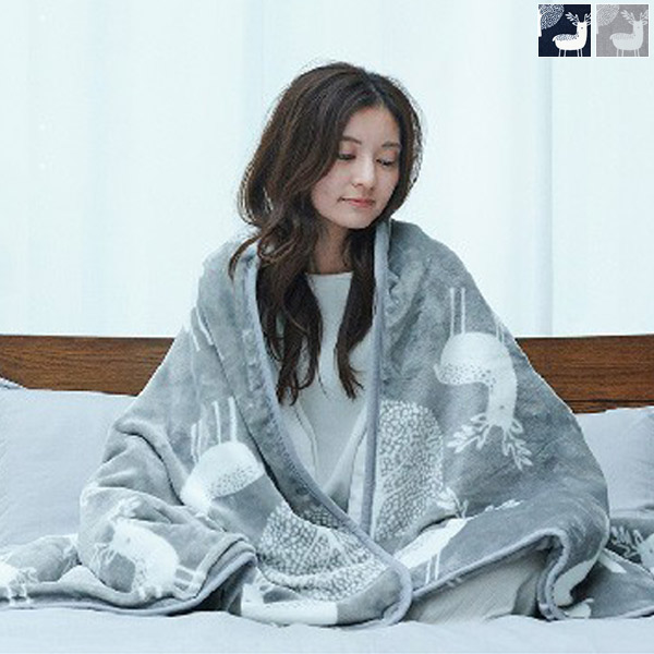 着る 電気毛布 140×140cm 140×180cm グレー/ネイビー 全身すっぽり 着る毛布 着る電気毛布 ブランケット ひざ掛け 洗える 北欧 ナチュラル エルク柄 省エネ 温活 あったか 防寒 おしゃれ かわいい