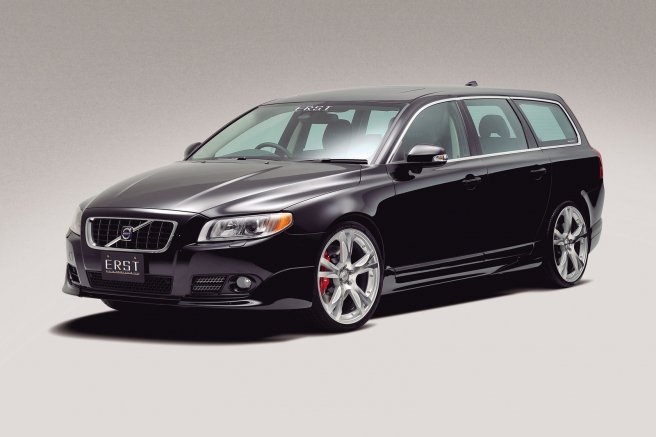 ボルボ専用ERST(エアスト)V70(BB) 2008年~ エアロパーツ 5Pスペシャルセット(フロントリップスポイラー/センターフラップ/サイドステップ/リアスカート/フロントフォググリル)