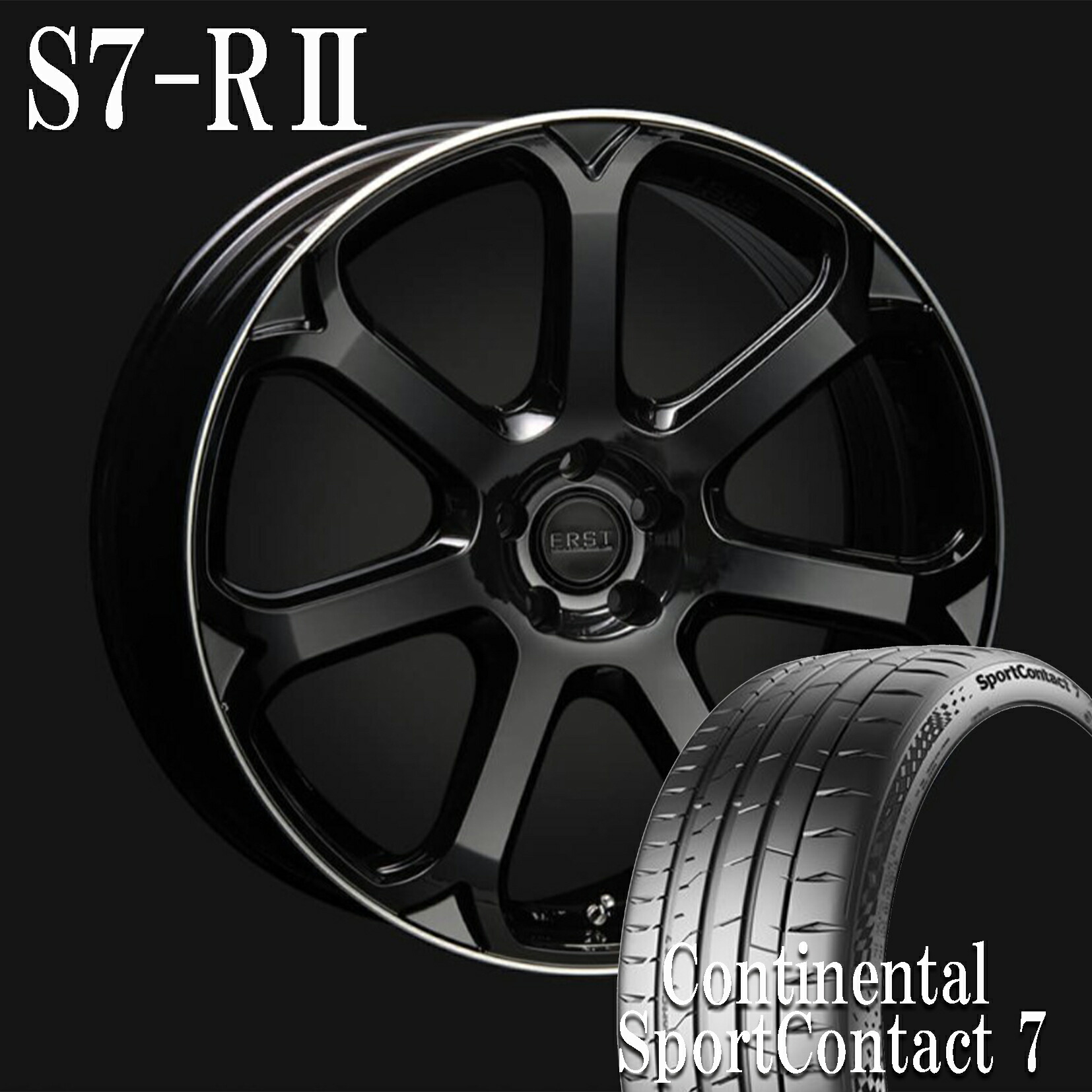 VOLVO ボルボ V70 (BB) ERST newWHEEL S7-R2 20×8.5J(48) グロスブラック/リップポリッシュ コンチネンタルタイヤ４本セット！