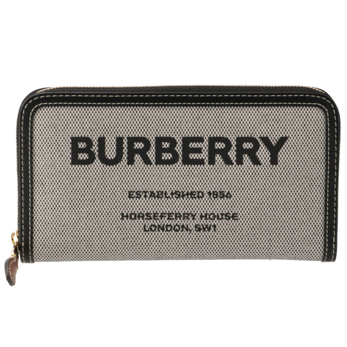 バーバリー BURBERRY 2022年秋冬新作 長財布 ラウンドジップウォレット ホースフェリープリント キャンバス＆レザー 8039493