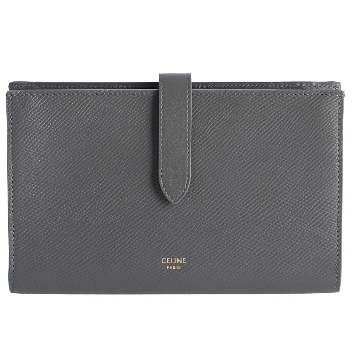 年末のプロモーション セリーヌ Celine 二つ折り長財布 ラージ ストラップ ウォレット Essentials グレー 10b63 3bfp 10dc 母の日 超歓迎 Www Primebio Net