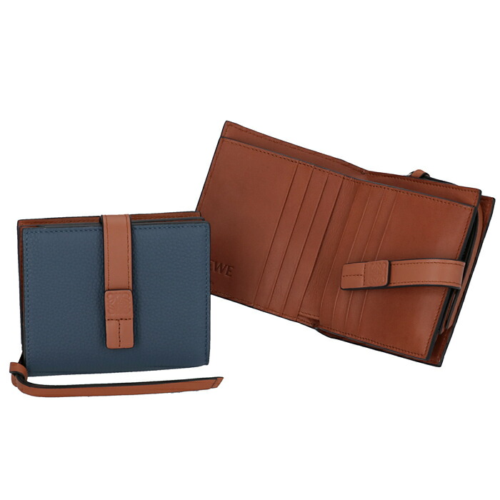 楽天市場 ロエベ Loewe 財布 二つ折り ミニ財布 Compact Zip Wallt ネイビー系 12412z44 0051 6491 お姉さんagehaブランドモール
