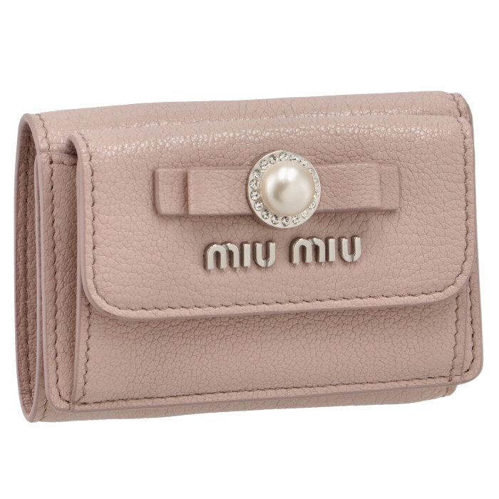 【楽天市場】ミュウミュウ MIU MIU 財布 三つ折り マドラスパール ミニ財布 ピンク系 5MH021 2F3R D91：お姉さん